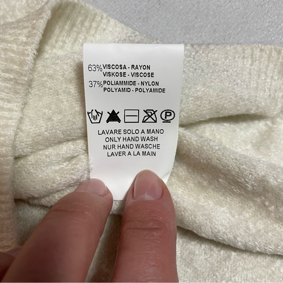 New Transit Par-Such Fuzzy Ivory Sweater Made in Italy Size 3 US M - Picture 8 of 12